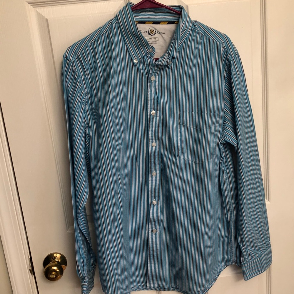 Club Room slim fit Dress Shirt size Large
